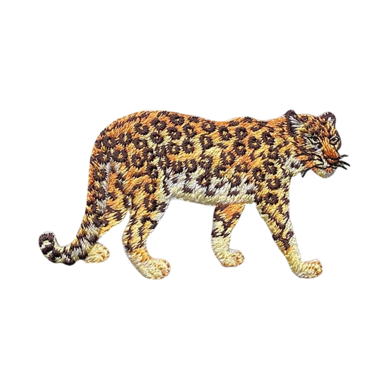 Leopard, Full Body, Walking Right, Realistic Animals, Embroidered, Iron on Patch